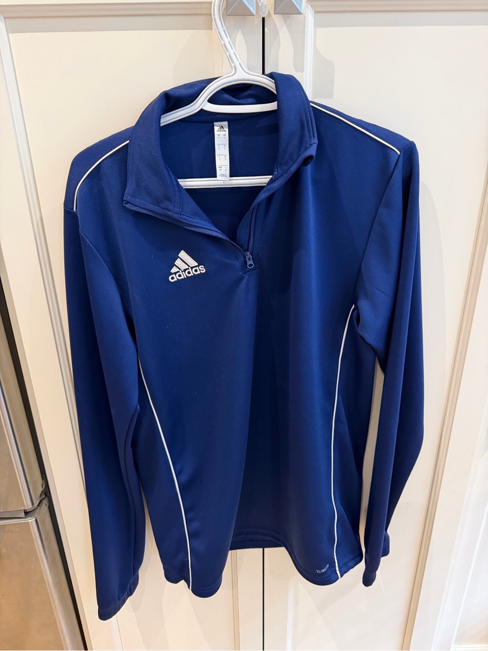 adidas men’s small Royal Blue Crew/Quarter-Zip Athletic Top